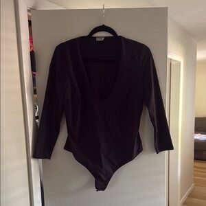 Free People Black Bodysuit